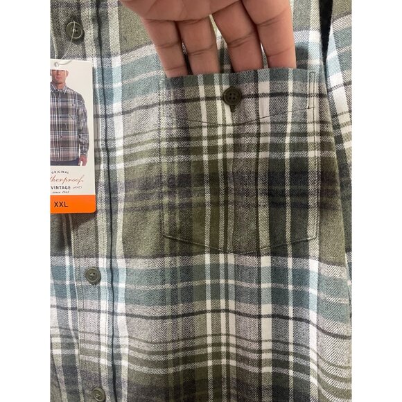 Weatherproof Vintage Mens Flannel Shirt (US, XXL, Green), New - Picture 8 of 16